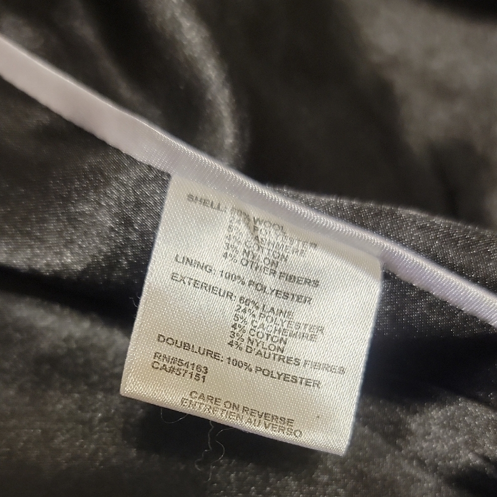 Women's CK Black Pea Coat - Picture 6 of 7